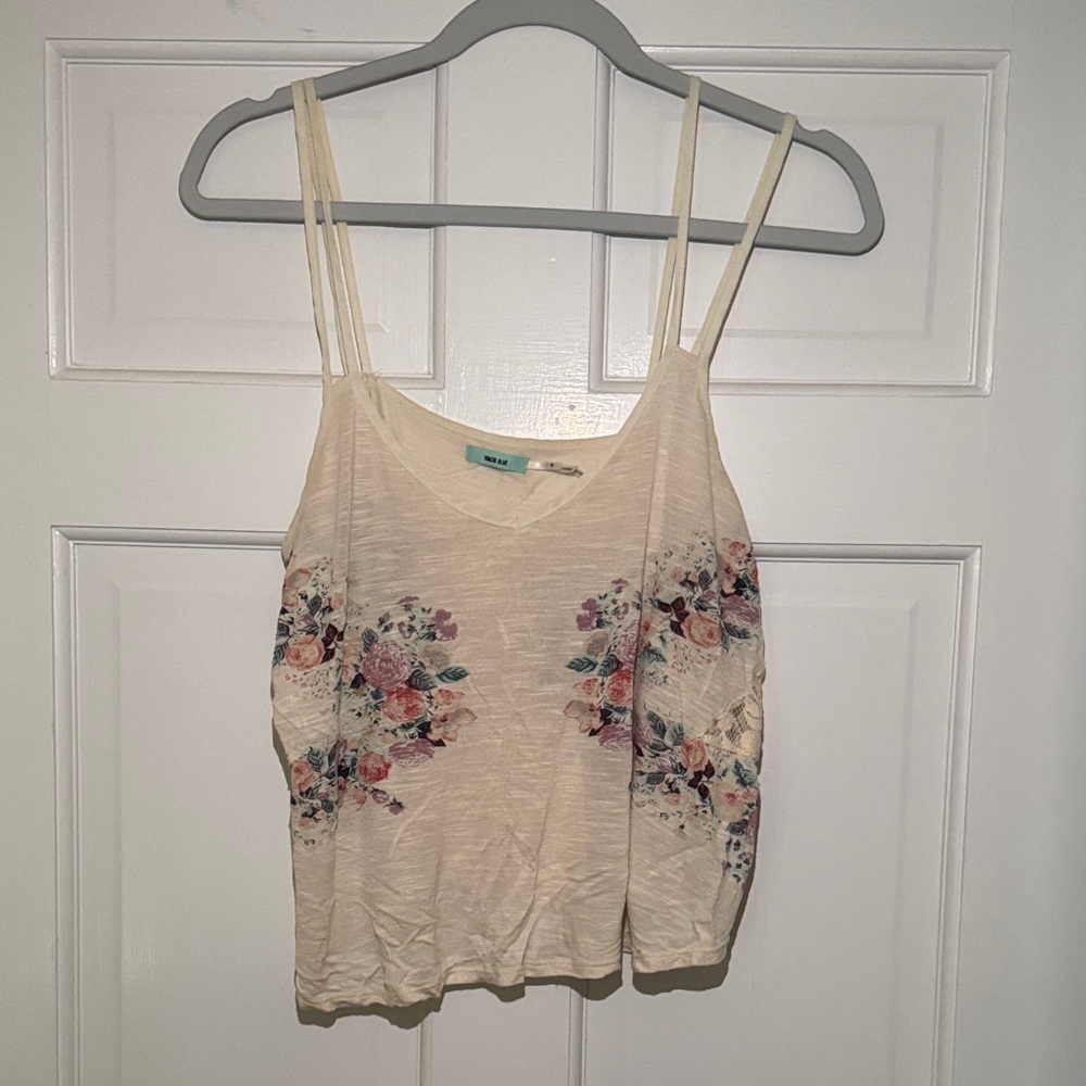 H&M Cream Pink Sleeveless Crop Camisole